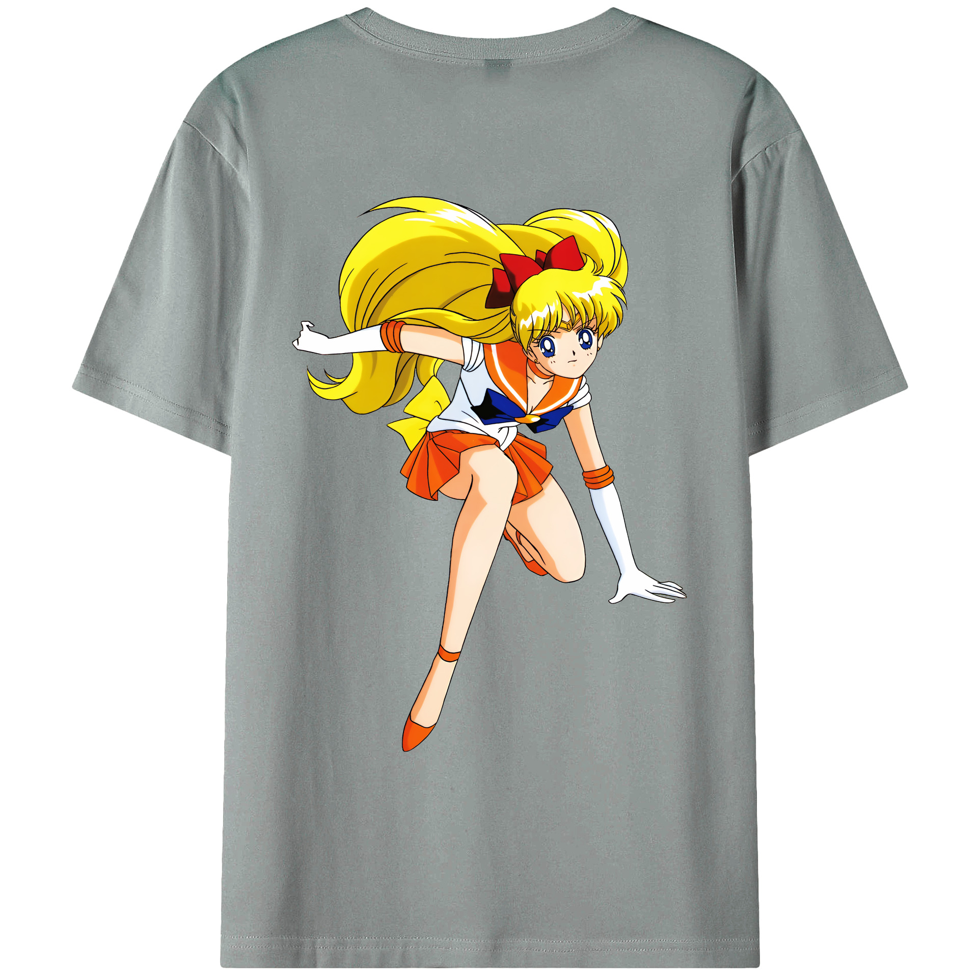 （画像用） 美少女戦士セーラームーン 愛野 美奈子 あいの みなこ Sailor Moon Aino Minako 綿100％ メンズ半袖Tシャツ（バックプリント） 通気性